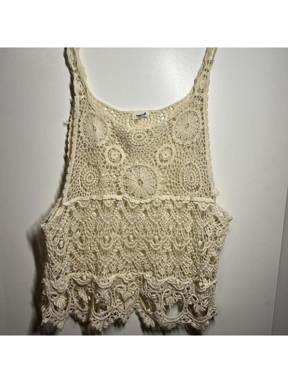 Teenbell Cream Crochet Lace Boho Tank | One Size
